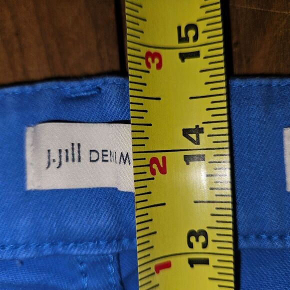 J. Jill High-Rise Cropped Jeans  Pull-On Style  Women’s Size 12  Blue Denim - Picture 6 of 8